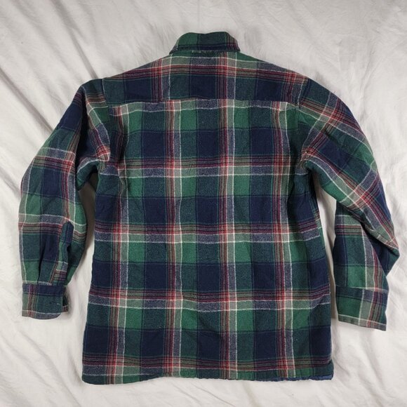 High Sierra By Mervyns Mens Medium Blue Green Flannel Shirt Winter Warm Casual - Picture 2 of 10